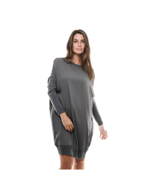 Robe BRUNELLO CUCINELLI T  en soie grise