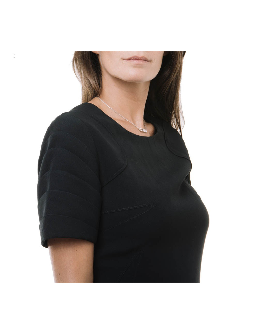 CHRISTIAN DIOR  black crepe georgette dress SIze 38FR