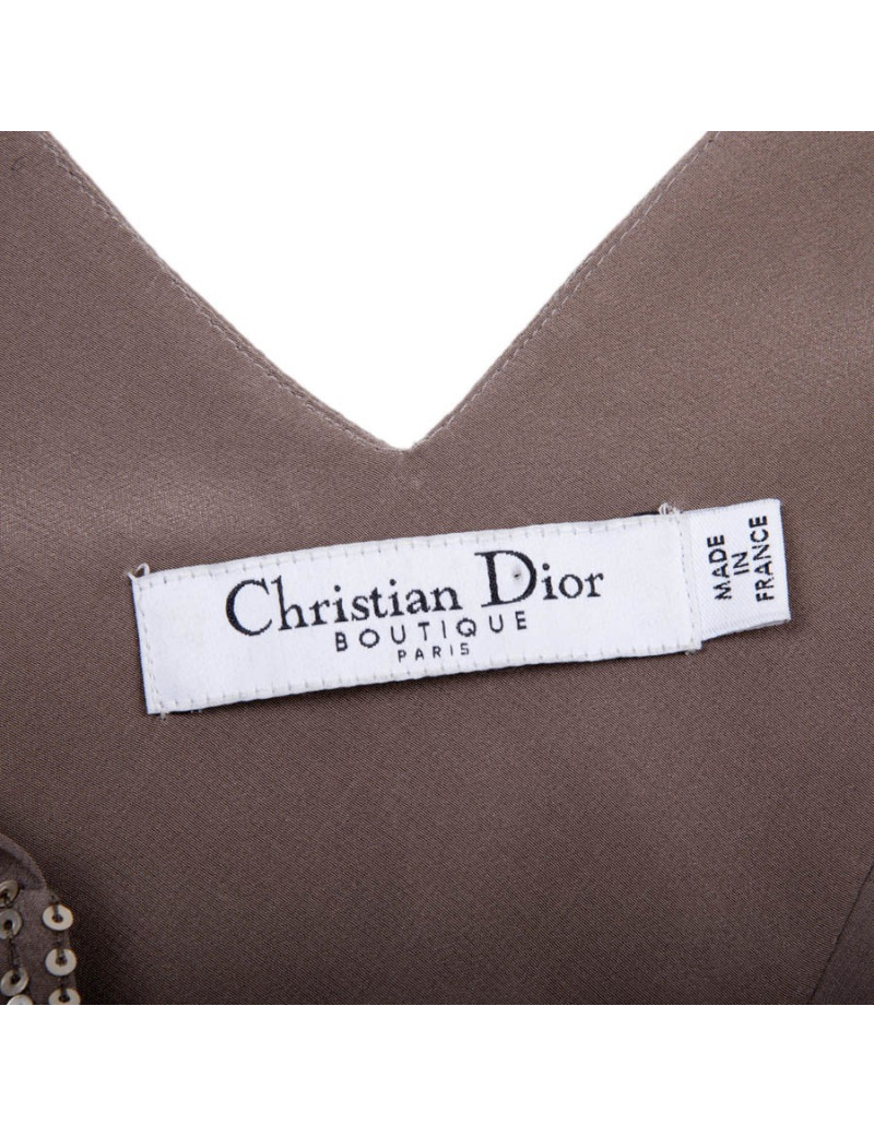 Robe de cocktail CHRISTIAN DIOR T 38 paillettes mordorées