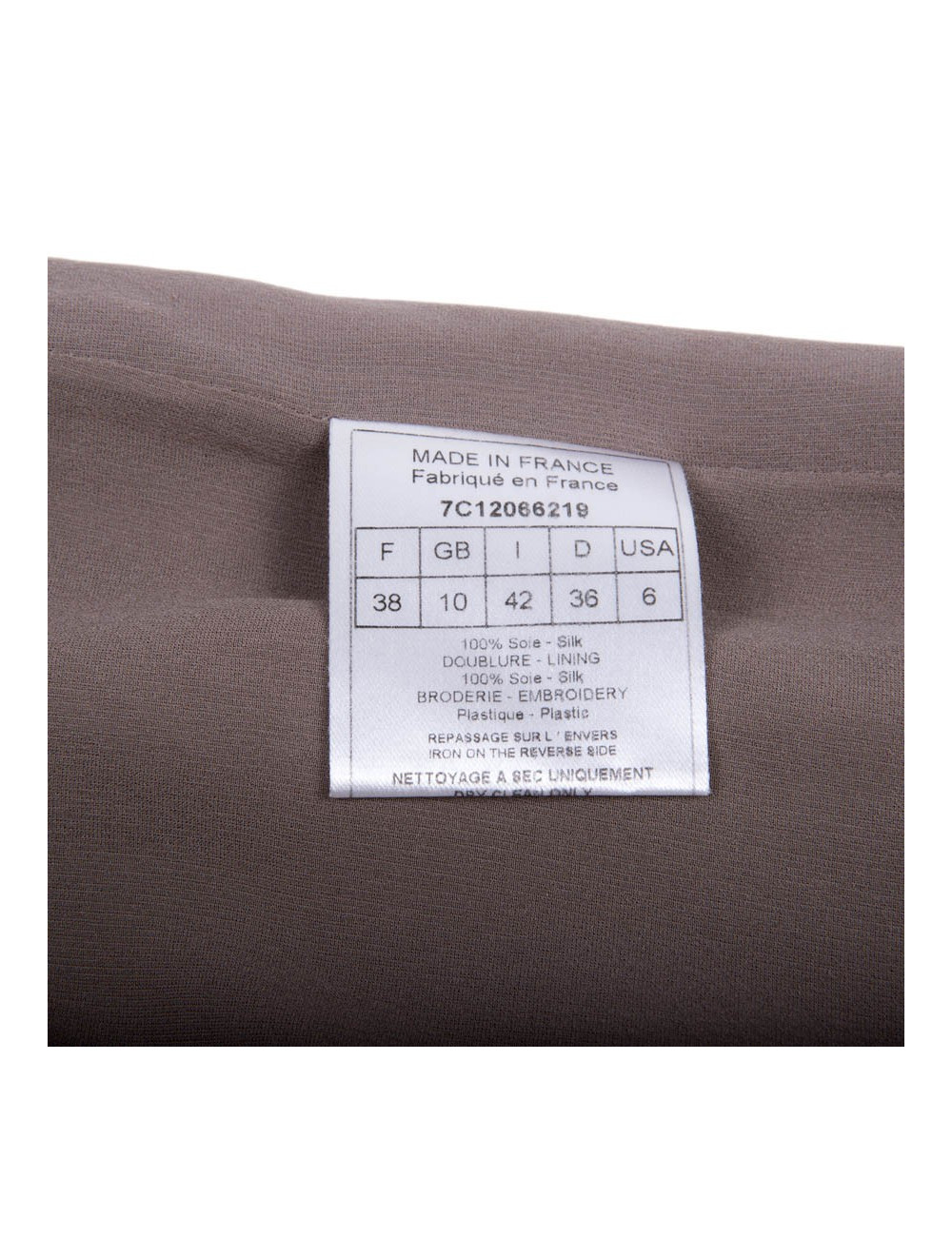 CHRISTIAN DIOR cocktail dress in taupe color silk size 38FR