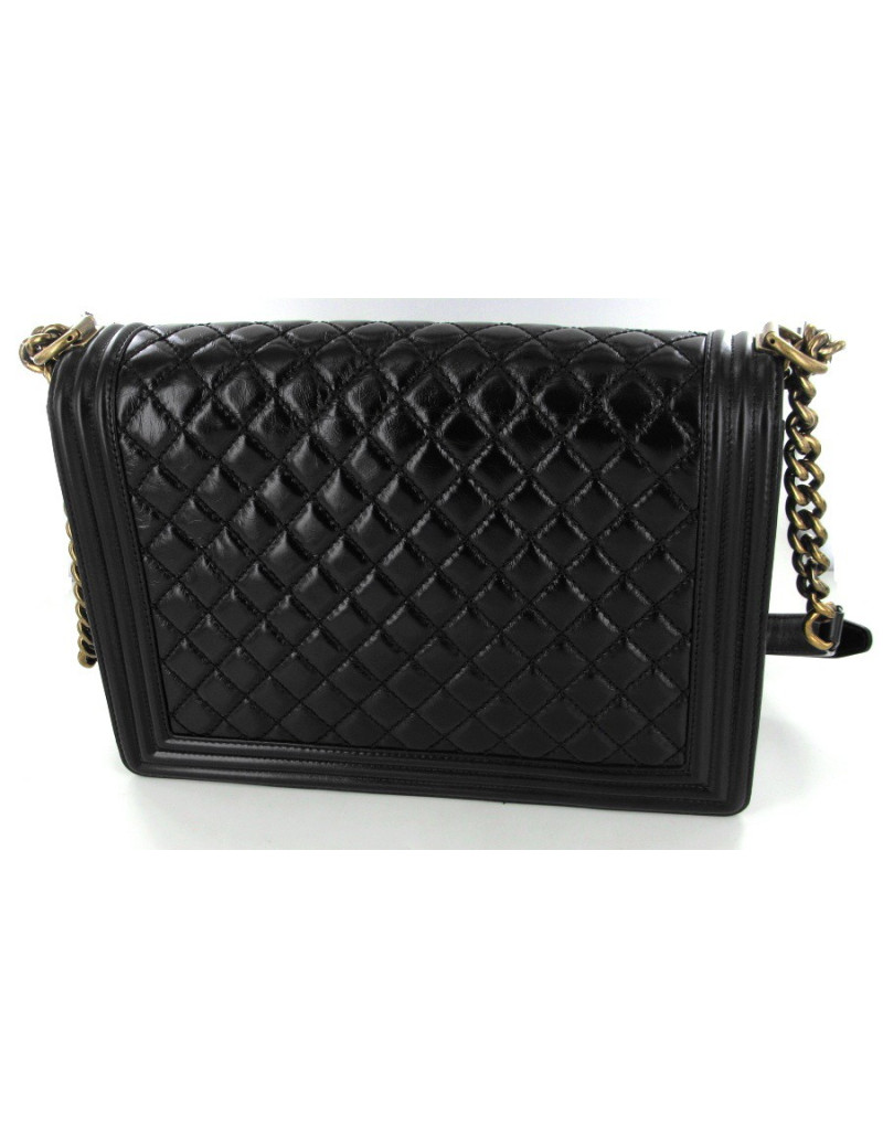 Boy GM en cuir noir brillant veilli