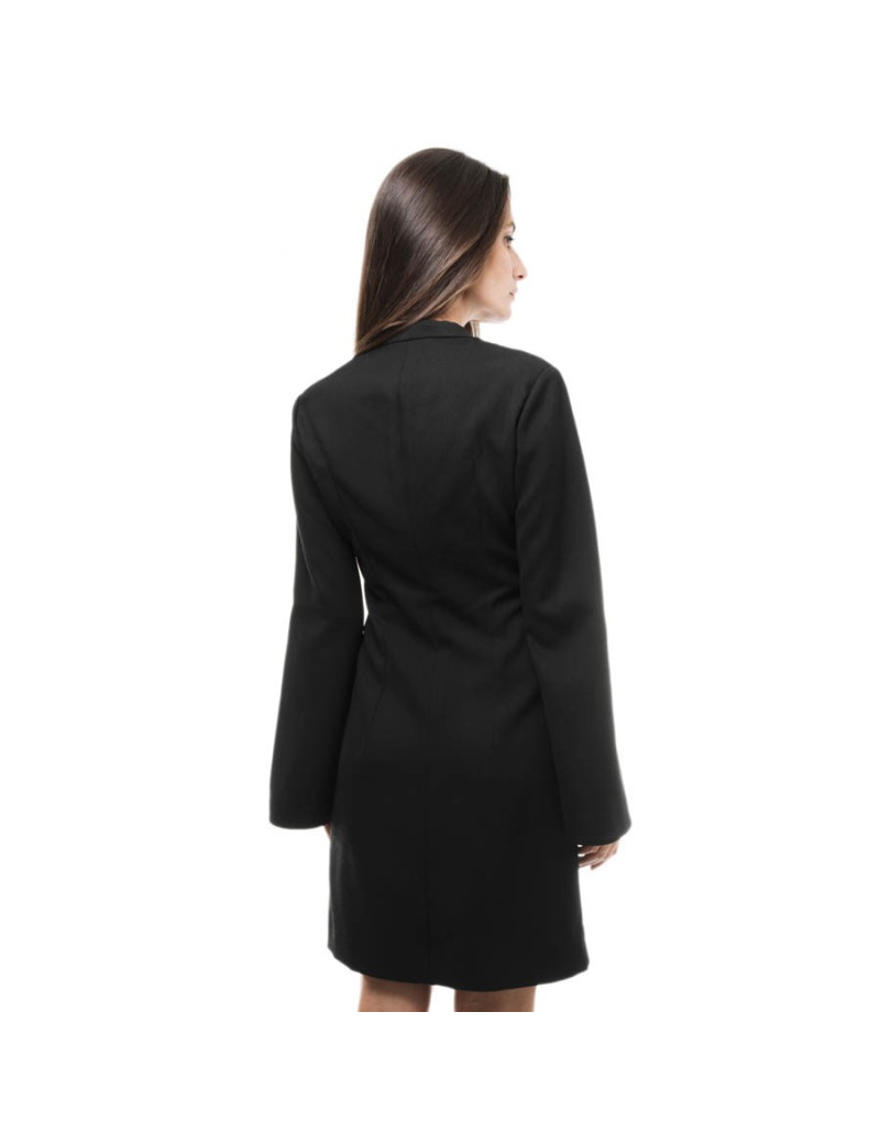 YVES SAINT LAURENT short black dress in wool size 38FR