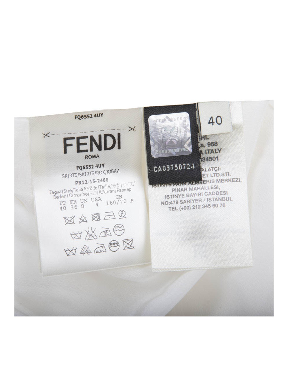 Jupe FENDI t en coton perforé