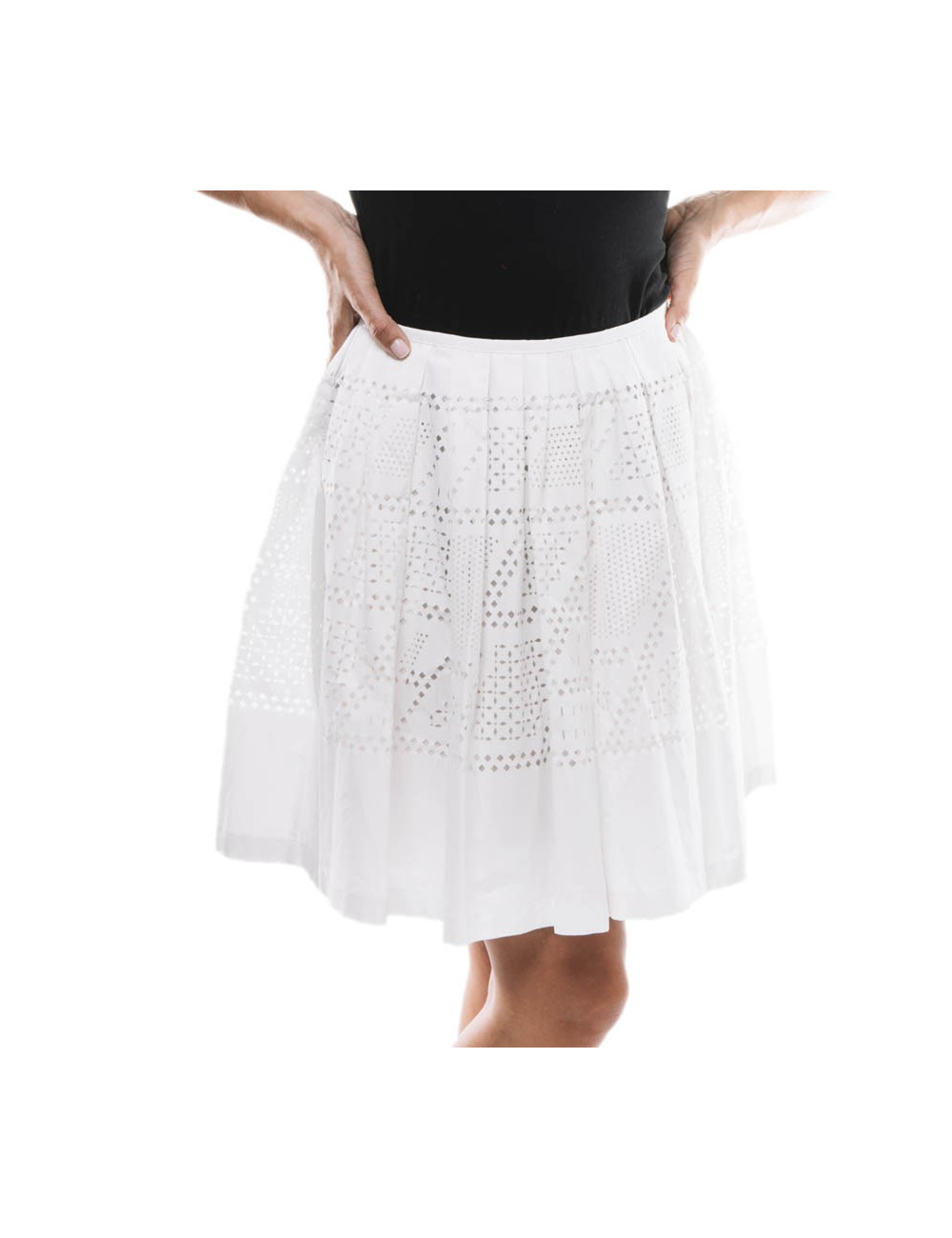 Jupe FENDI t en coton perforé