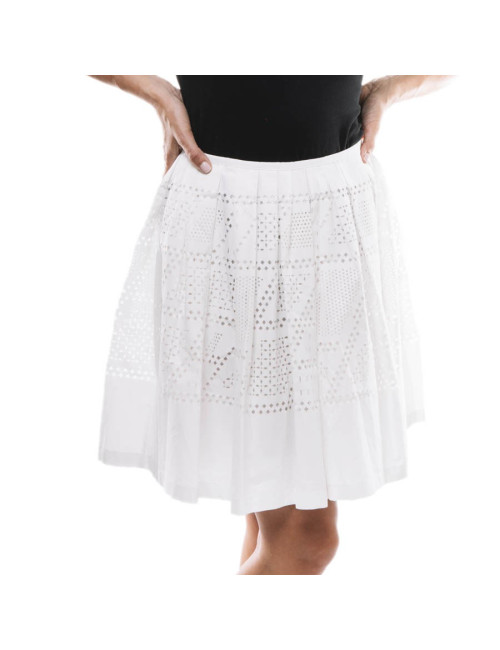 Jupe FENDI t en coton perforé