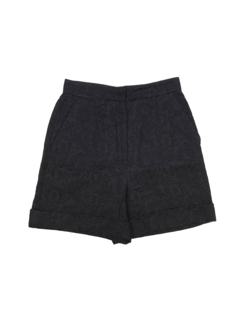 Short DOLCE & GABBANA T  en coton piqué à fleur noir