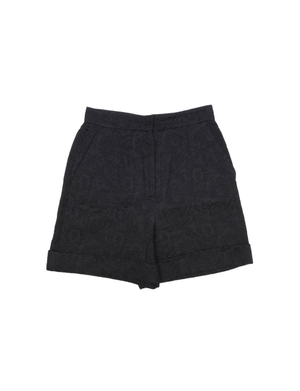 Short DOLCE & GABBANA T36  en coton piqué à fleur noir