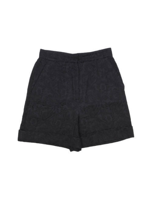 Short DOLCE & GABBANA T36  en coton piqué à fleur noir