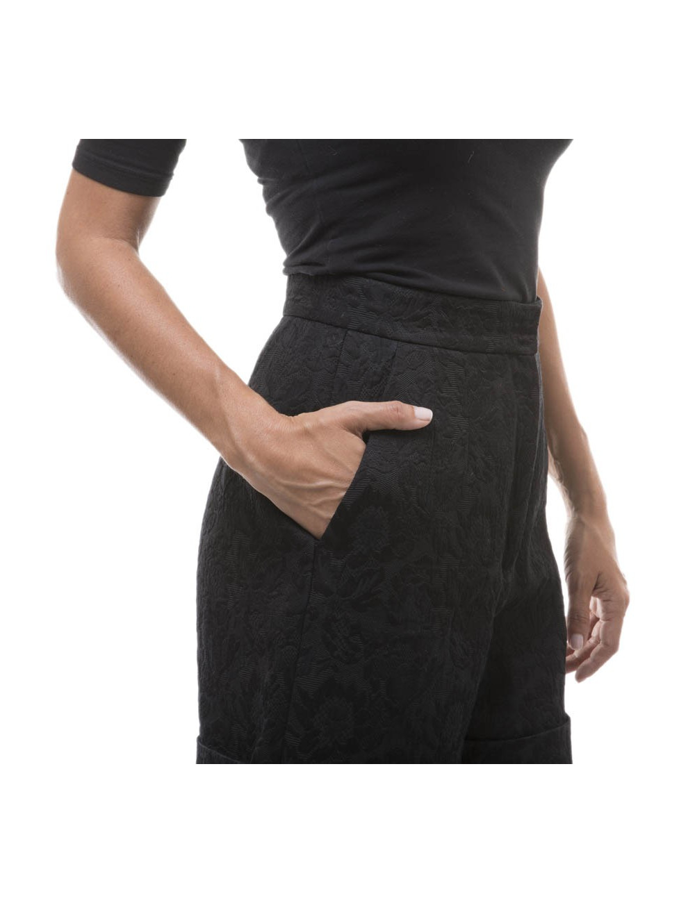 Short DOLCE & GABBANA T36  en coton piqué à fleur noir