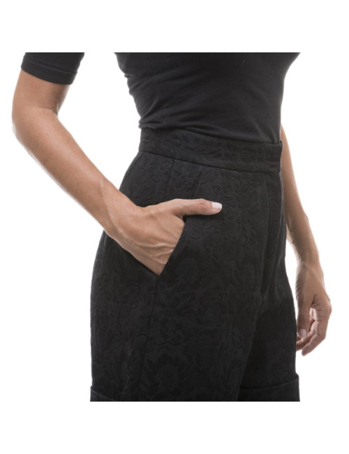 Short DOLCE & GABBANA T36  en coton piqué à fleur noir