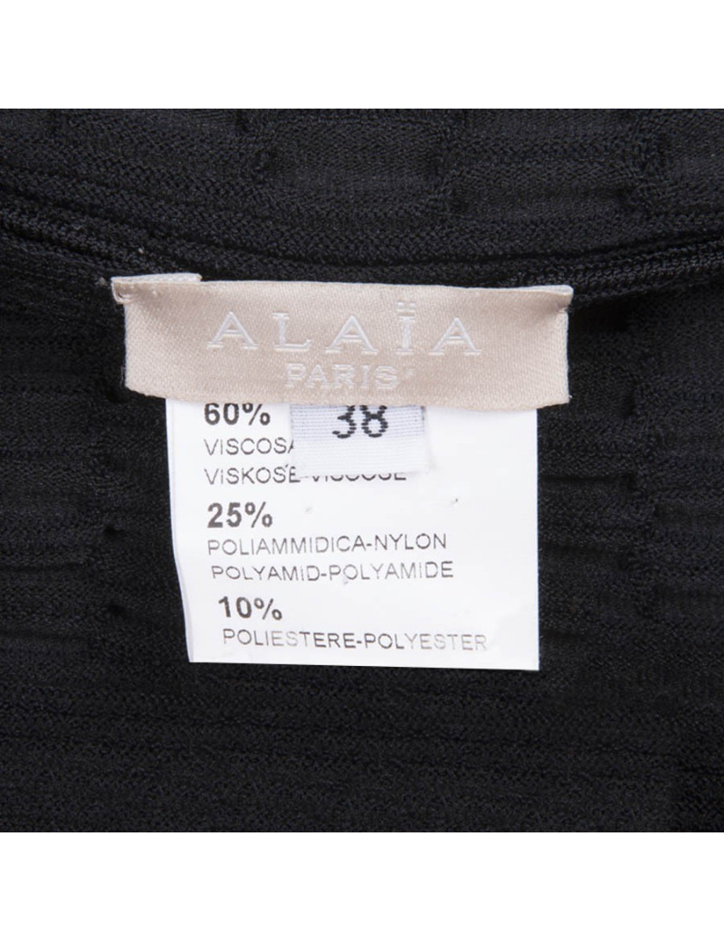 Robe ALAIA T 36 sans manches noire