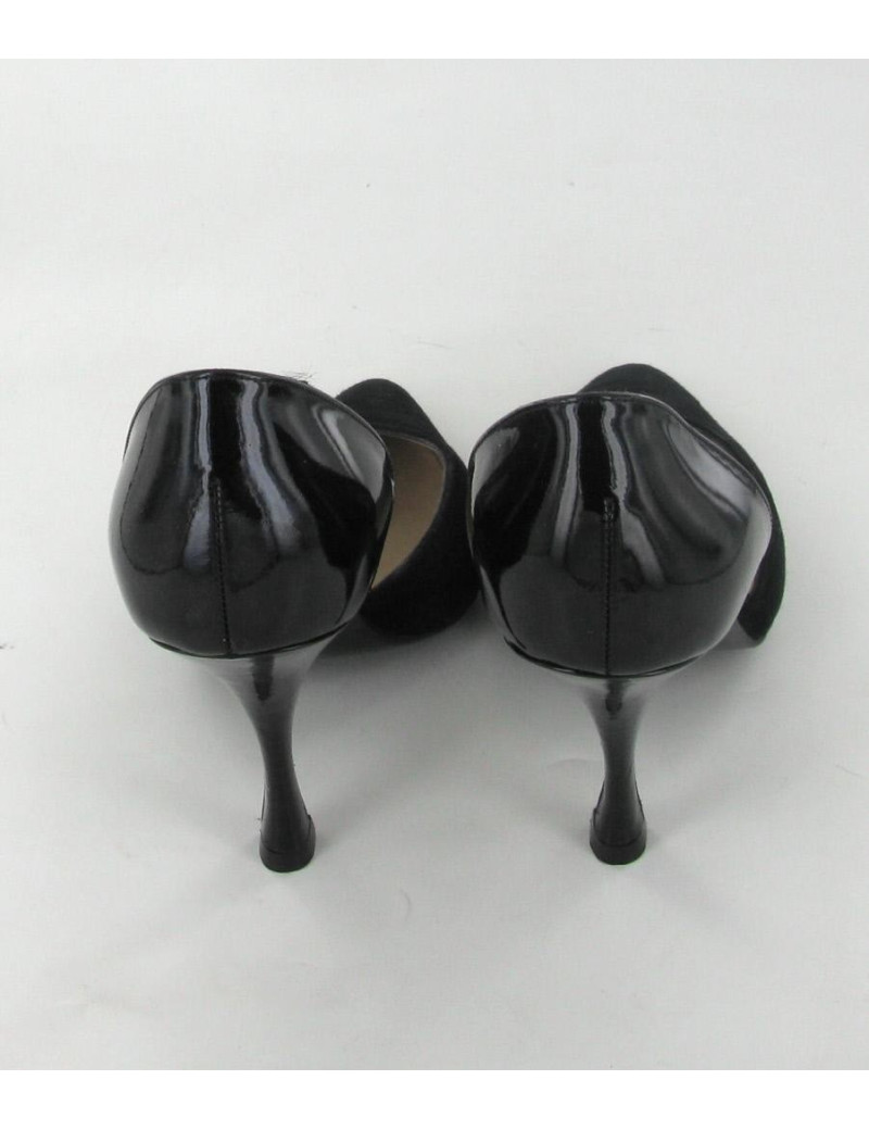 Escarpins CHANEL T 36 daim noir et cuir verni