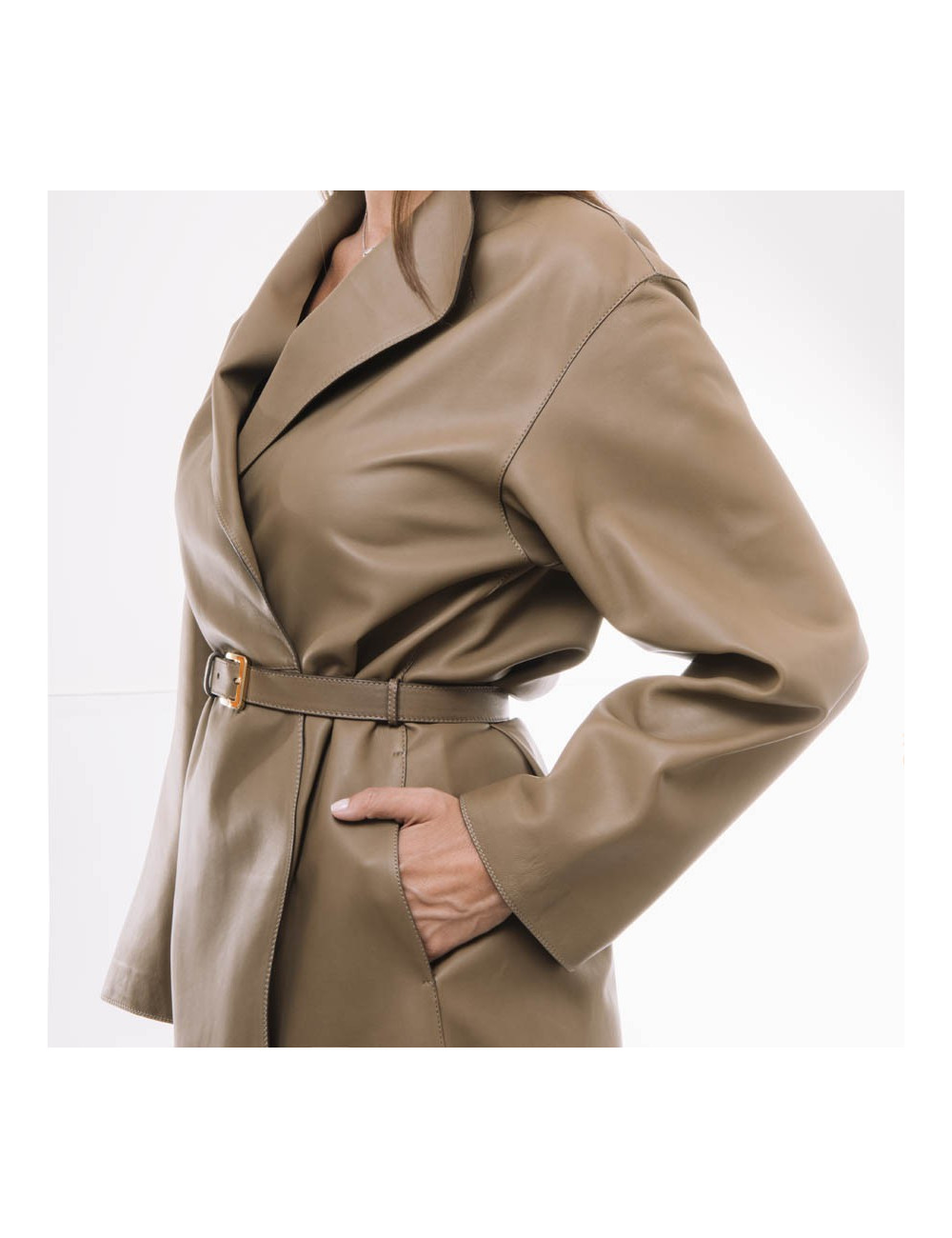 Manteau LORO PIANA T38 fr en cuir marron