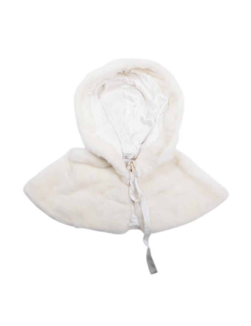 Cape courte CELESTINA AGOSTINO vison blanc
