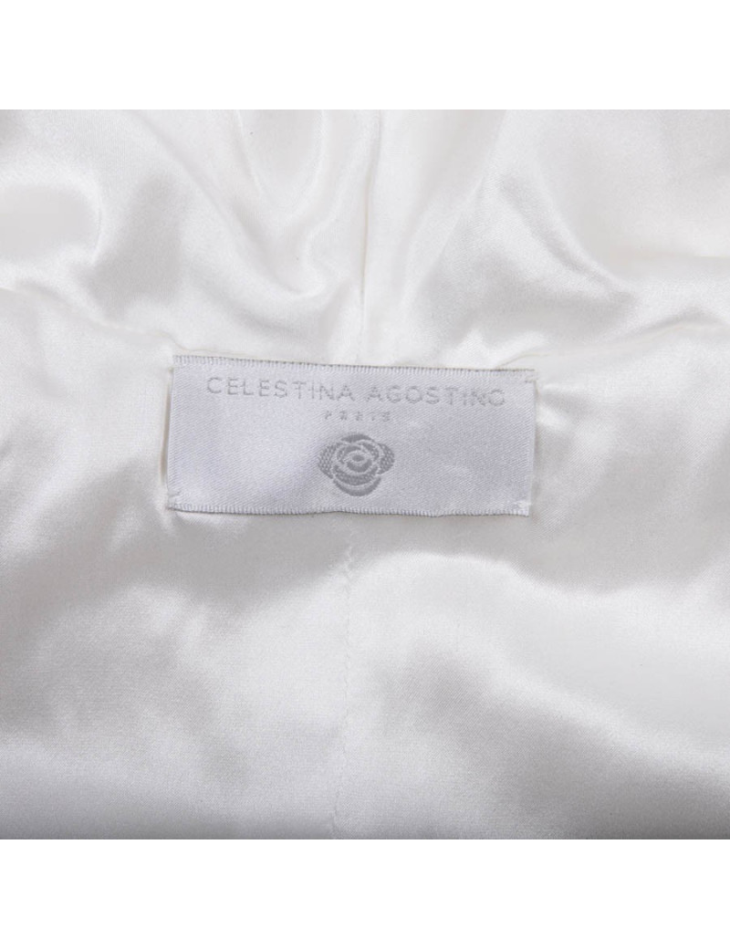 CELESTINA AGOSTINO short cape in white mink