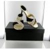 Couture CHANEL t 36 black and champagne silk mules