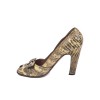 ALAÏA High Heels Sandals in Yellow and Brown Snakeskin Size 39FR