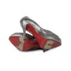 Christian Louboutin high heels sandals in aged silver python,size 39.5 EU
