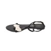 CHANEL strap sandals in black leather and knot in white fabric size 38.5C