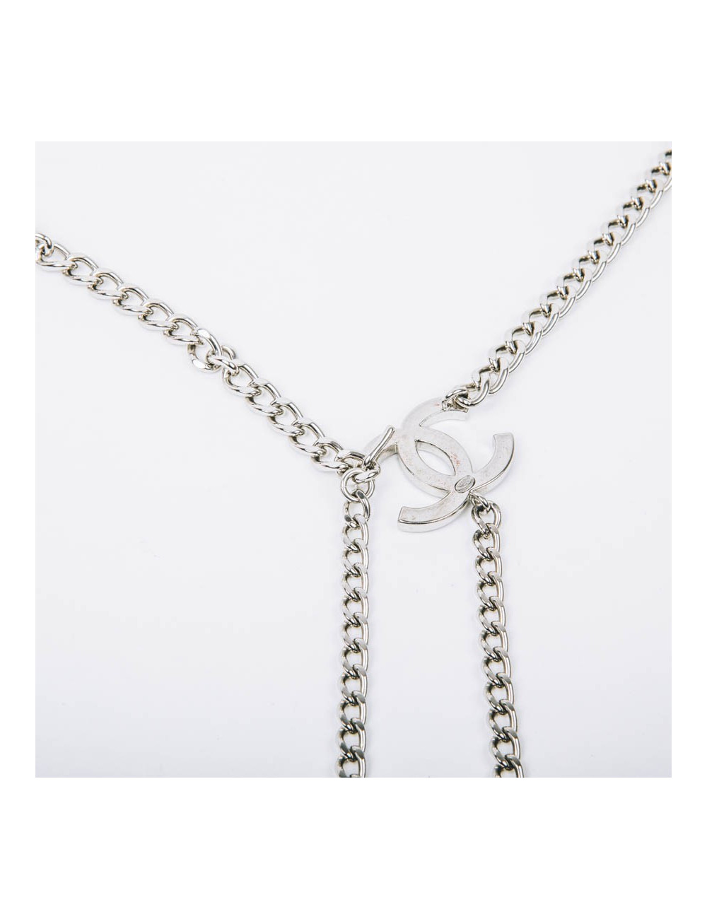 Ceinture CHANEL chaîne acier argent