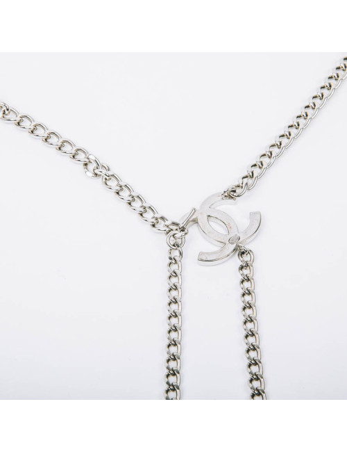 Ceinture CHANEL chaîne acier argent