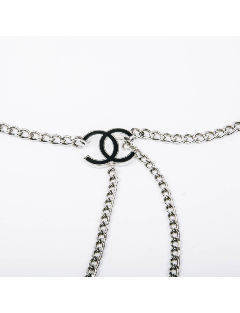 Ceinture CHANEL chaîne acier argent