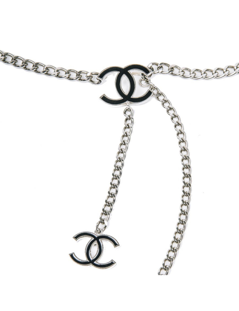 Ceinture CHANEL chaîne acier argent