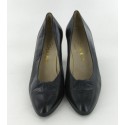 CHANEL T 38 Blue smooth leather shoes Navy