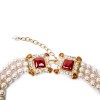 MARGUERITE DE VALOIS byzantin triple-row necklace in pearls and molten glass