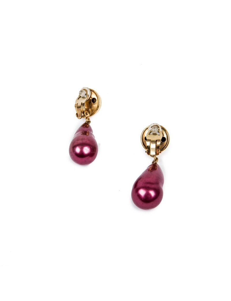 Boucles d'oreille pendantes roses SANS MARQUES
