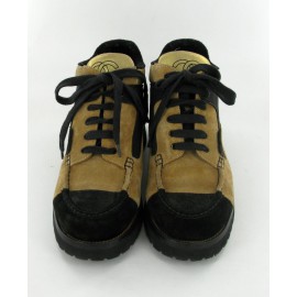 Two-tone CHANEL sneakers: black and beige and Golden T38.5