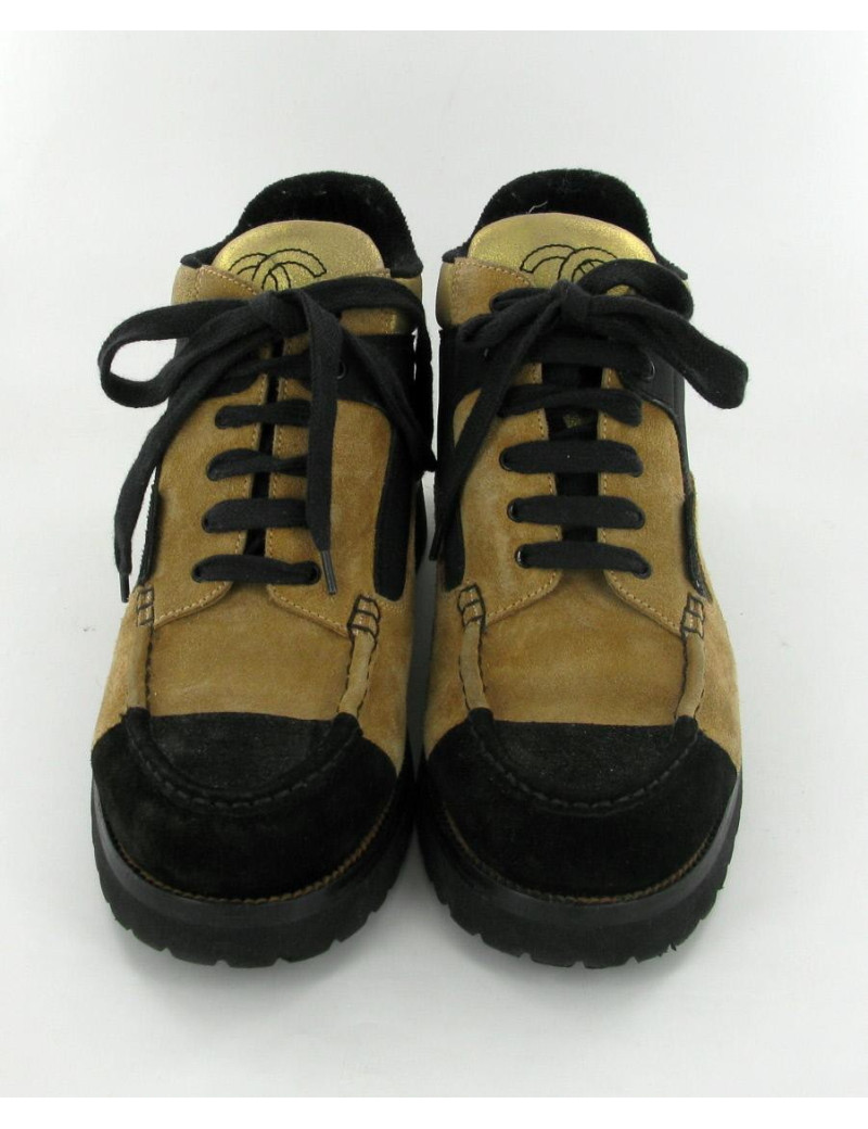 Basket CHANEL bicolores noir et beige