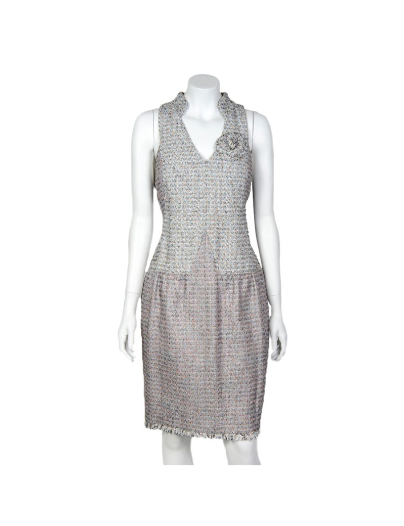 CHANEL Dress in Pastel colors tweed Size 42FR