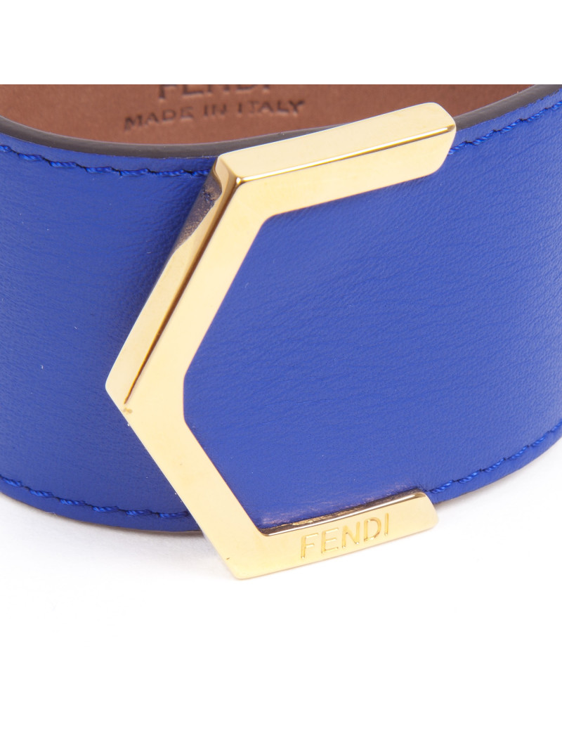 Bracelet FENDI cuir bleu électrique