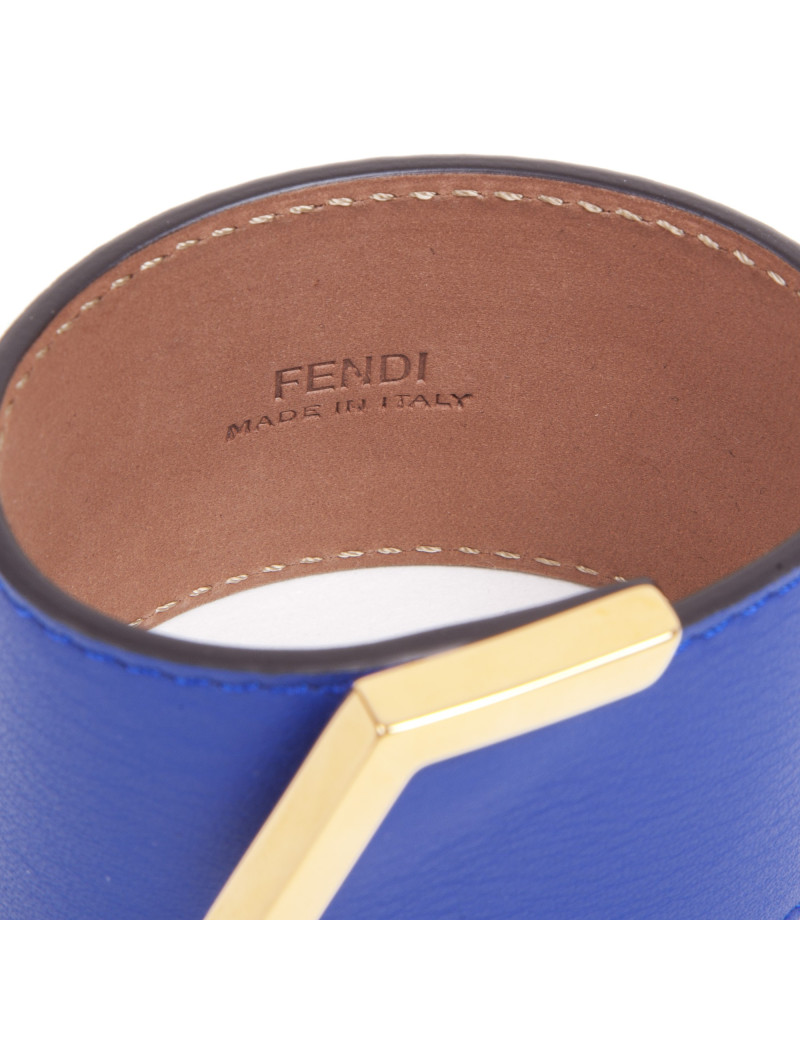 Bracelet FENDI cuir bleu électrique