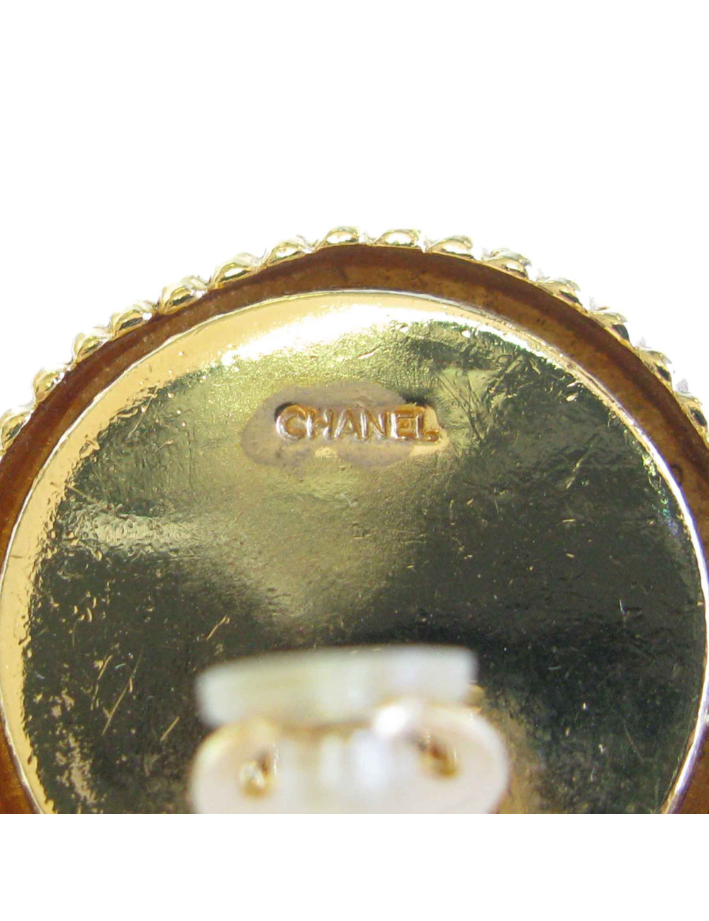 Boucles d'oreille clips CHANEL vintage perles nacrées