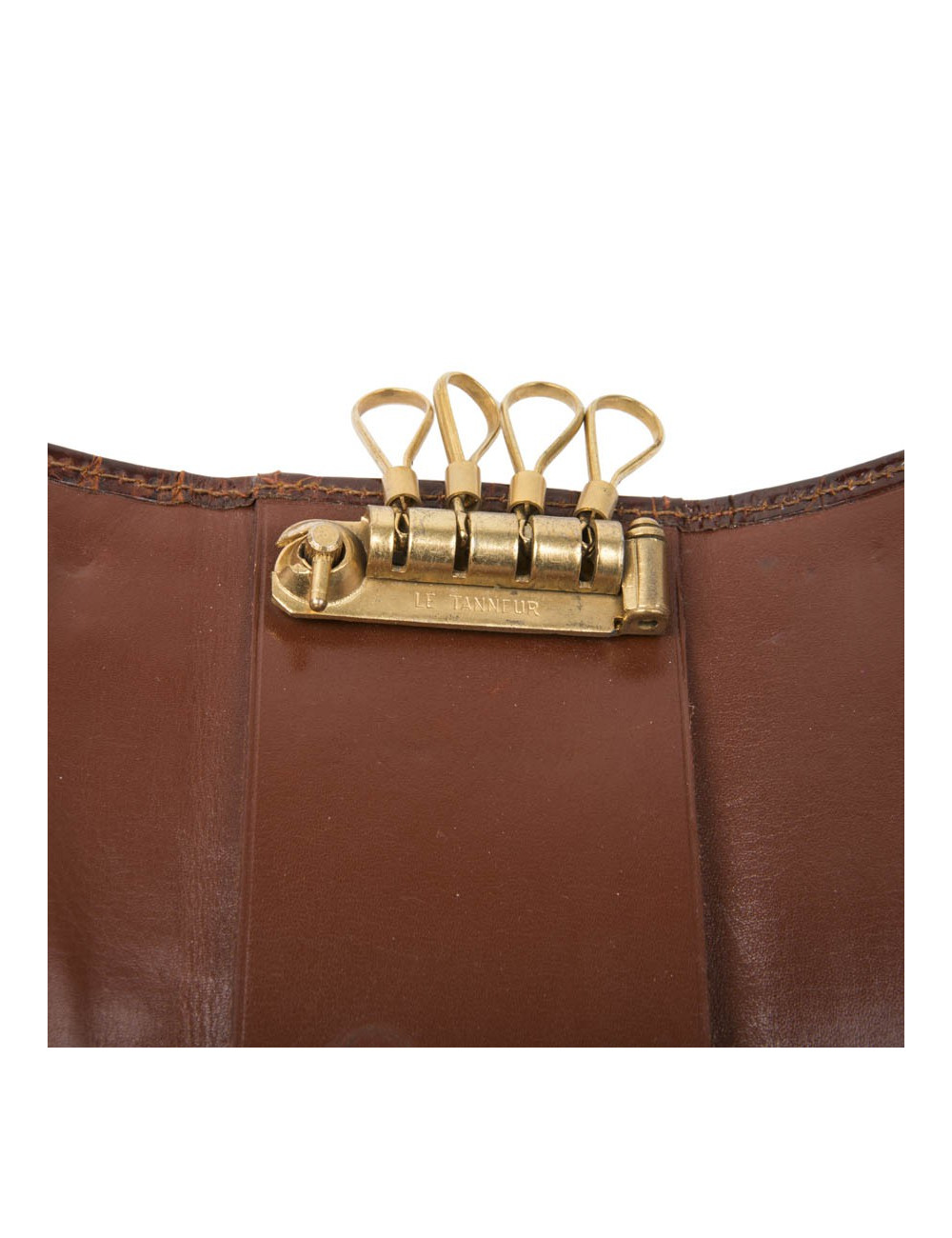 Porte-clefs en crocodile  fauve sans marque