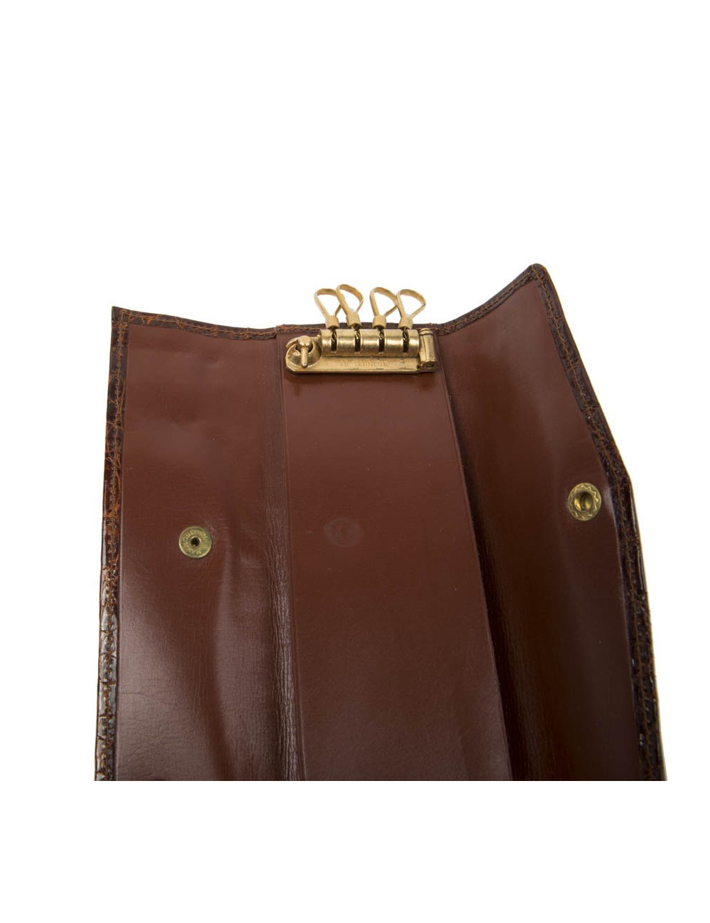 Porte-clefs en crocodile  fauve sans marque