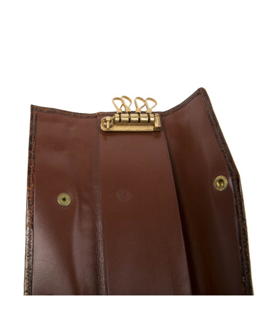 Porte-clefs en crocodile  fauve sans marque