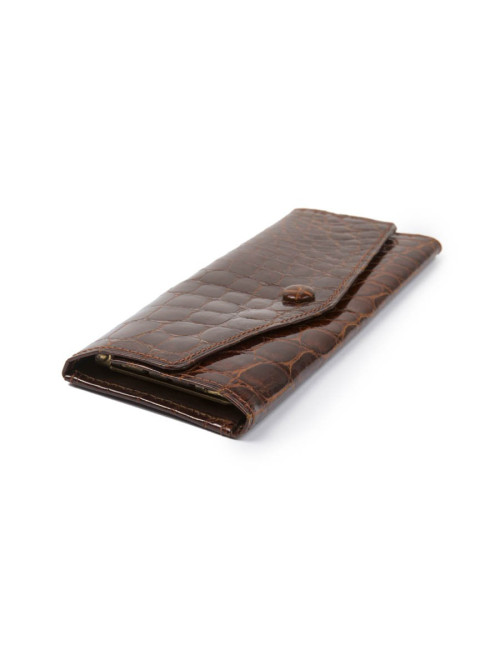 Porte-clefs en crocodile  fauve sans marque