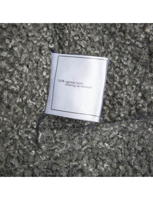 Veste CHANEL T 34 en peau retournée gris éléphant