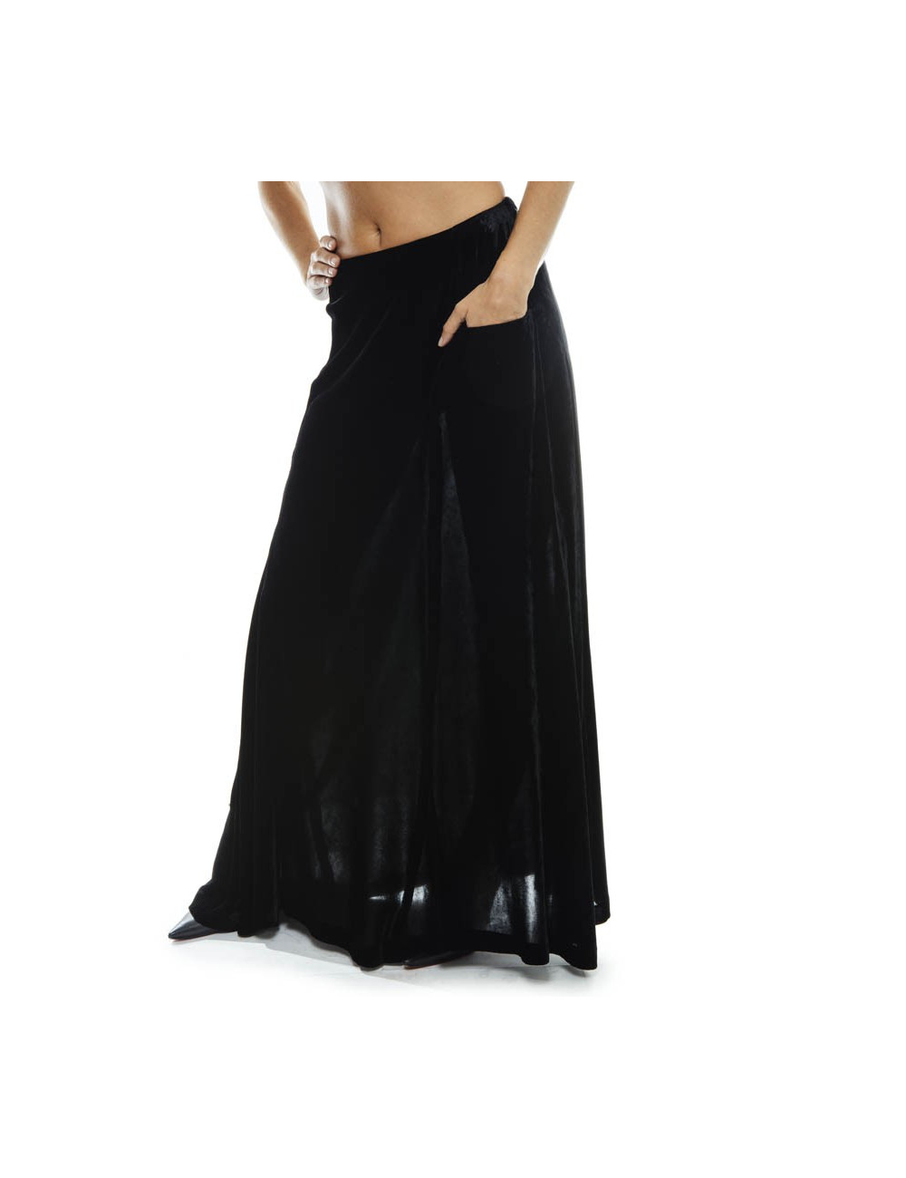 YOHJI YAMAMOTO long skirt in black silk velvet size 36 EU