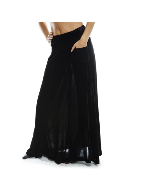 YOHJI YAMAMOTO long skirt in black silk velvet size 36 EU