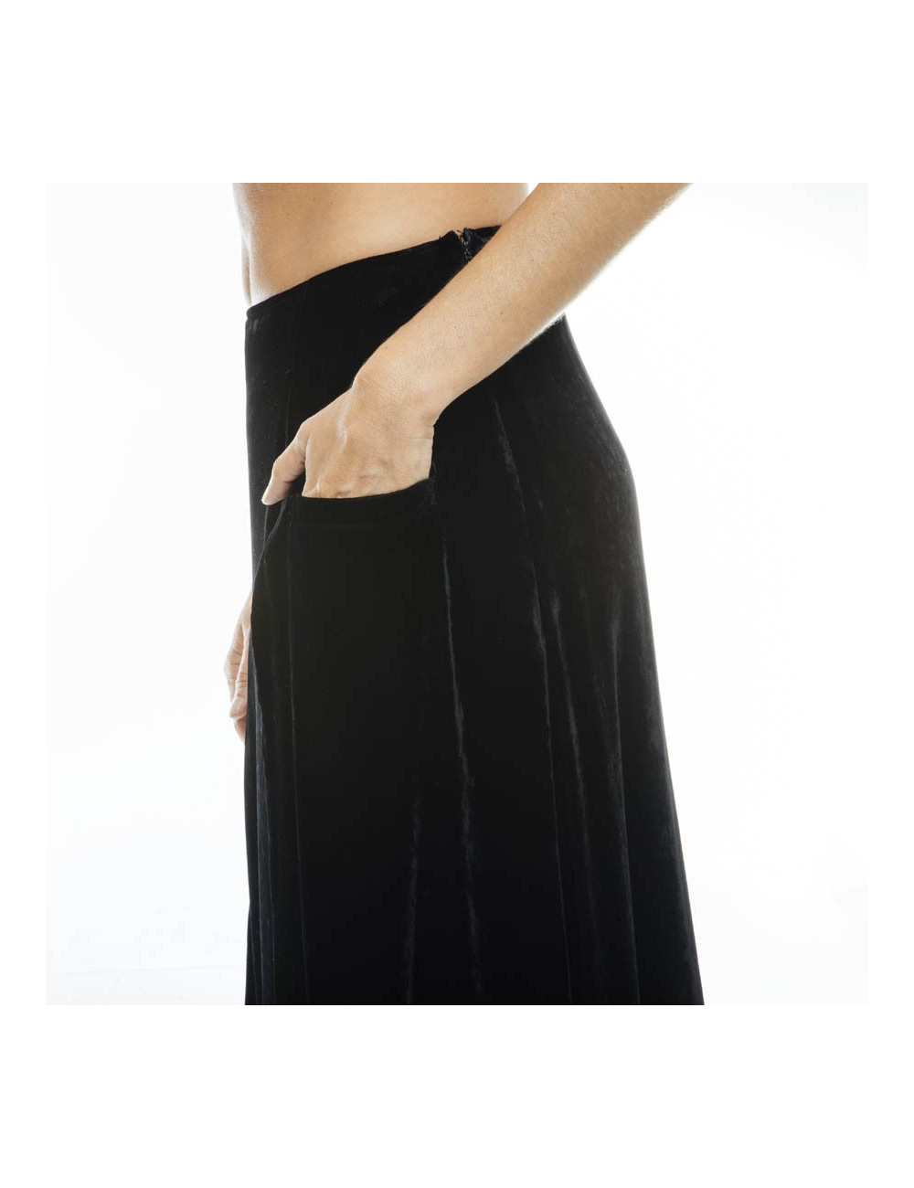 YOHJI YAMAMOTO long skirt in black silk velvet size 36 EU