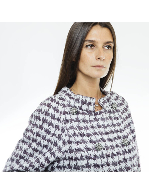 CHANEL cross jacket in purple cotton size 40EU