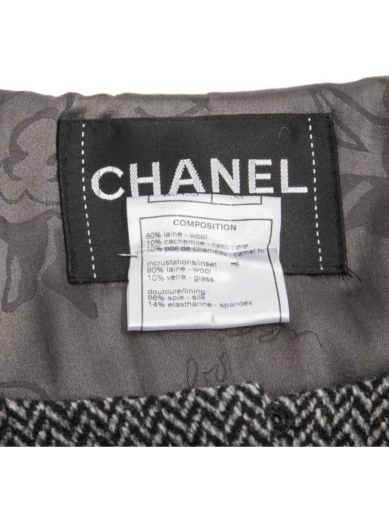 Veste CHANEL T38 en laine grise 
