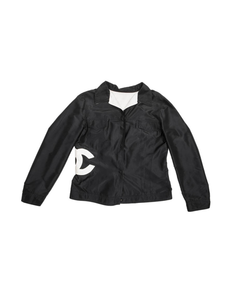 Veste CHANEL réversible noire et beige