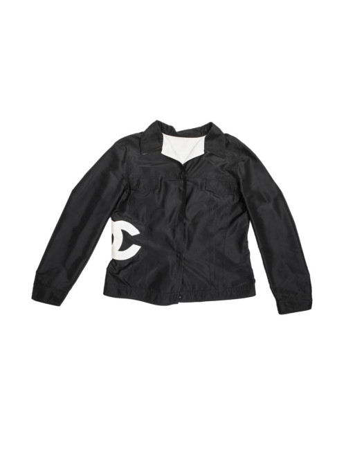 Veste CHANEL réversible noire et ivoire 