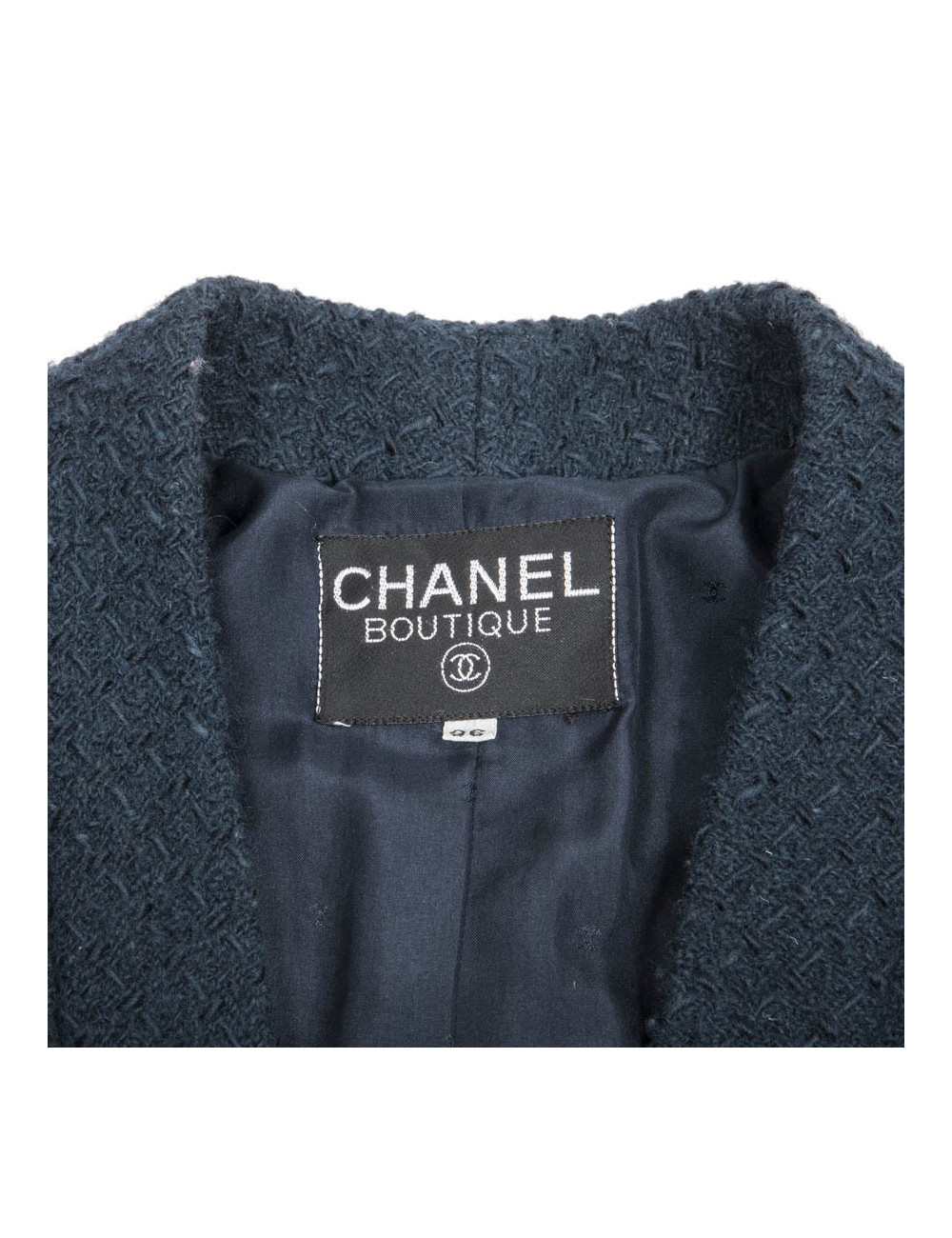 CHANEL straight cut coat in blue wool size 36 