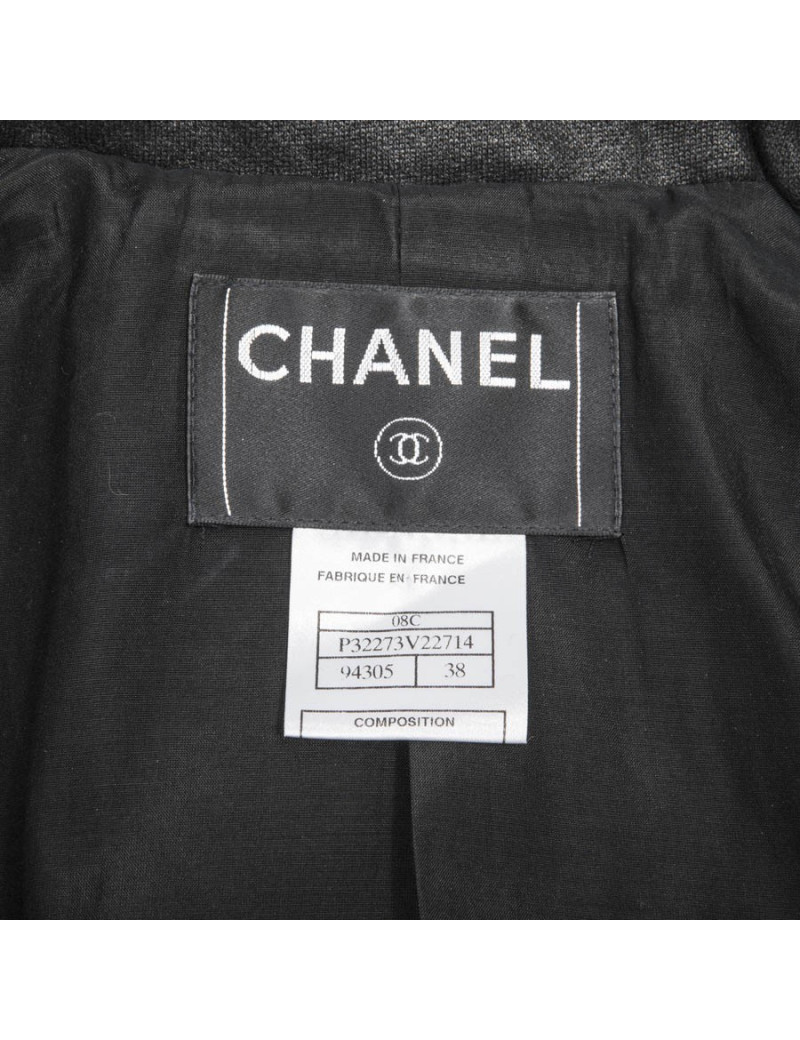 CHANEL 'Paris Los Angeles' Cruise Collection black cotton jacket Size 38FR